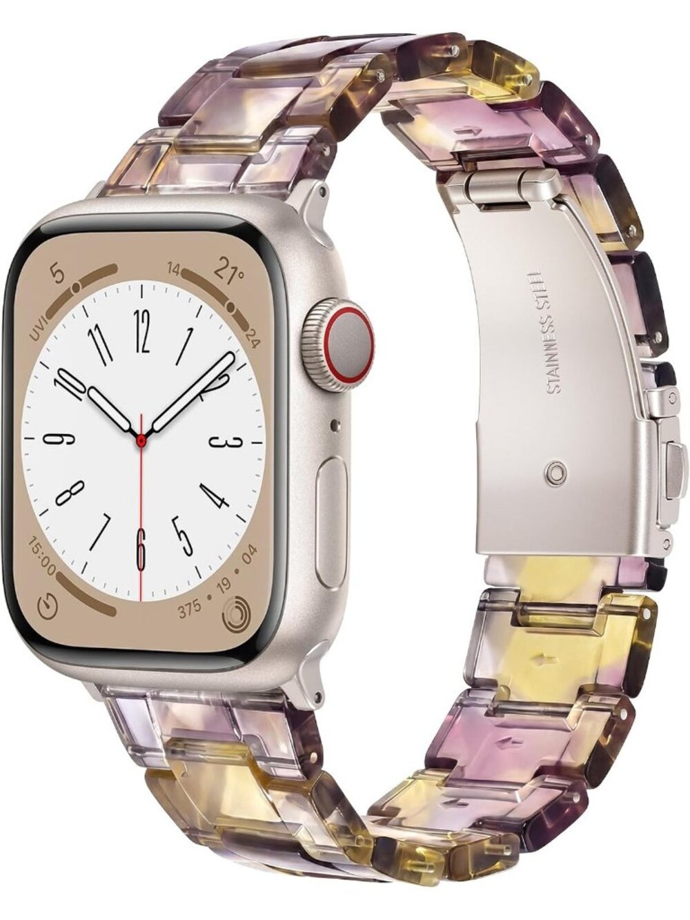 Women's Iced Lavender Latte Featherlight Resin Apple Band Lightweight Watches